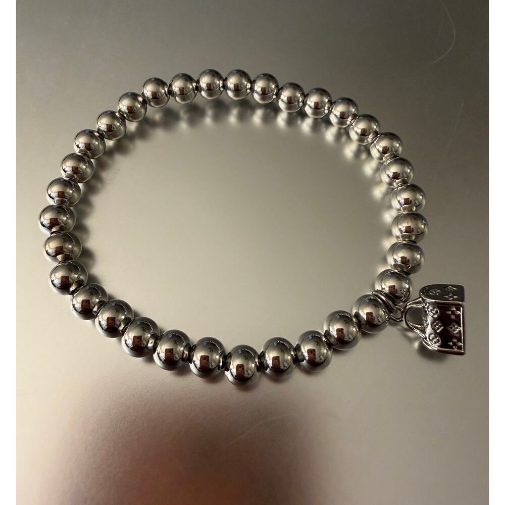 Bracelet 6MM Beads stainless steel not fade stretchy bracelet - Picture 4 of 5